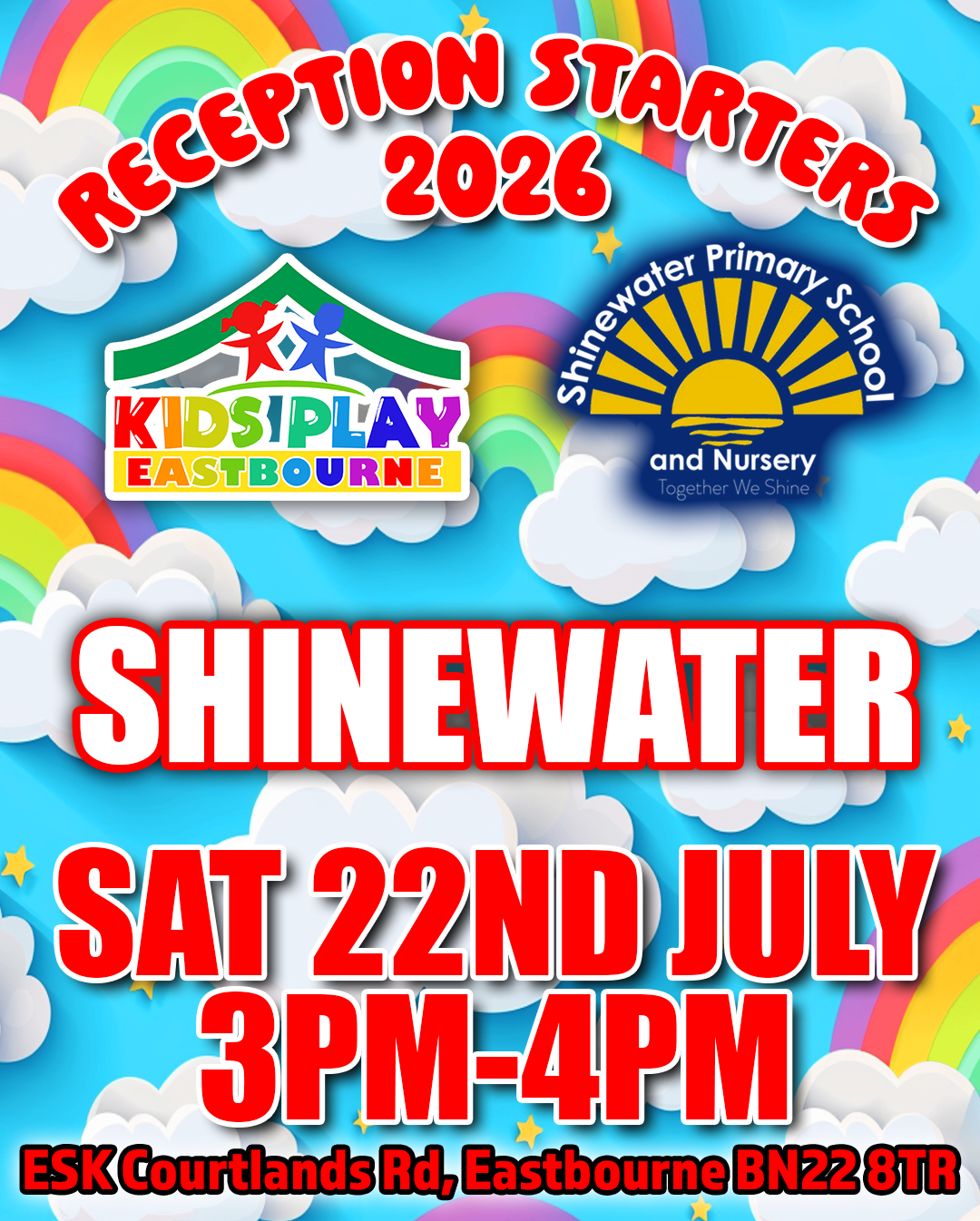 Shinewater Saturday 22nd July - 3pm -4pm